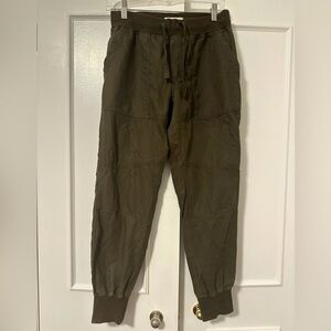 TNA Army Green Cargo Jogger Pants Size Small Women’s Linen Blend